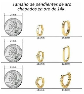 Foto 2 | Foto 2 | Set Xtellar De 7 Aretes Mujer Oro 14k Diseño Estrella Y Luna
