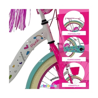 Foto 3 | Foto 3 | Bicicleta Infantil Monk Pintarela R20 Para Niña