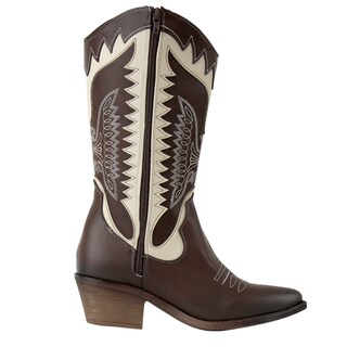 Foto 3 | Foto 3 | Bota Vaquera Alta Tacon Cuadrado Juvenil Moda Cowboy Rodeo Western