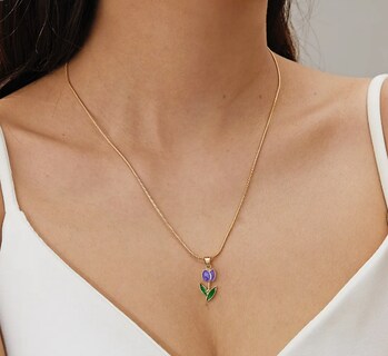 Foto 4 | Foto 4 | Set De Joyería Xtellar Para Mujer: Collar Y Pulsera Con Charm De Tulipán