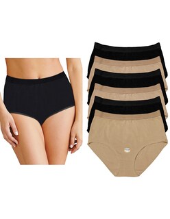 Foto 1 | Foto 1 | 6 Pantaletas Completas De Algodón 3 Negras Y 3 Beige