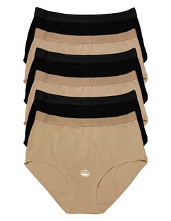 Foto 4 | Foto 4 | 6 Pantaletas Completas De Algodón 3 Negras Y 3 Beige