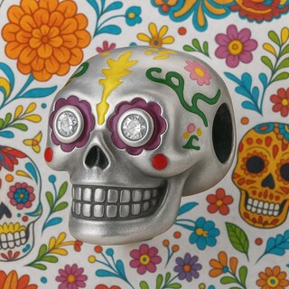 Foto 4 | Foto 4 | Charm Metálico Calavera Colores Ventdepot Mxcsj-001 1 Pieza Plata S925 Chapa Multicolor