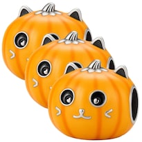 Charm Gato Calabaza Esmaltado Joya Ventdepot Mxcpy-003 3 Piezas Plata S925 Chapa Multicolor