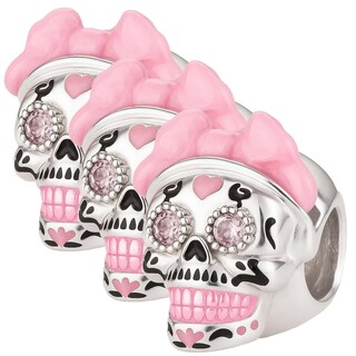 Foto 2 | Foto 2 | Charm Sugar Skull Rosa Brillante Ventdepot Mxcsw-003 3 Piezas Plata S925 Chapa Multicolor