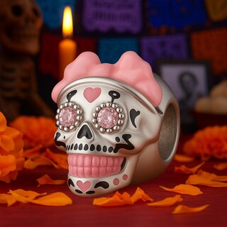 Foto 4 | Foto 4 | Charm Sugar Skull Rosa Brillante Ventdepot Mxcsw-003 3 Piezas Plata S925 Chapa Multicolor