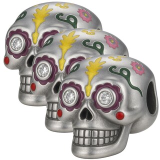 Foto 2 | Foto 2 | Charm Plata 925 Calavera Flores Ventdepot Mxcsj-003 3 Piezas Plata S925 Chapa Multicolor