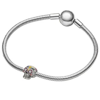 Foto 3 | Foto 3 | Charm Plata 925 Calavera Flores Ventdepot Mxcsj-003 3 Piezas Plata S925 Chapa Multicolor