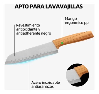 Foto 4 | Foto 4 | Juego De Cuchillos Acero Inoxidable Juego De Cuchillos 12 Pz Mango De Madera