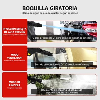 Foto 3 | Foto 3 | Hidrolavadora Portatil Electricas Pistola Negro Rojo