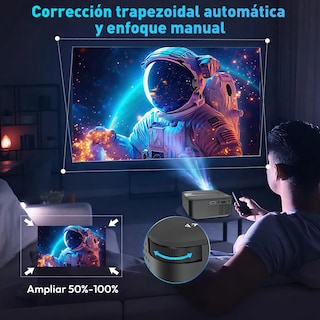 Foto 4 | Foto 4 | Proyector 4k Android 14000lm Mini Proyector Professional Led Portatil Inteligente Dual Eo Safe Imports Esi-21831 Negro