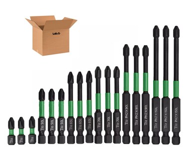 Foto 1 | Foto 1 | ''18 Piezas De Brocas Phillips Magnéticas De Alta Dureza Verde Negro ''