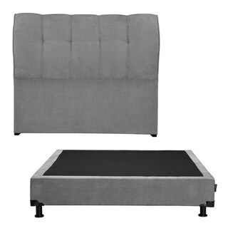 Foto 1 | Foto 1 | Cabecera Dicasa Kiri + Box Color Gris Tormenta Individual