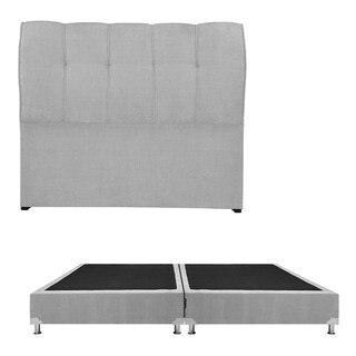 Foto 1 | Foto 1 | Cabecera Dicasa Kiri + Box Color Gris Ash King Size