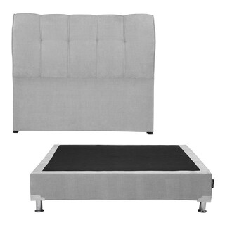 Foto 2 | Foto 2 | Cabecera Dicasa Kiri + Box Color Gris Ash King Size