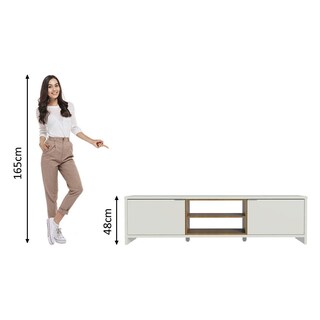 Foto 6 | Foto 6 | Mueble Mesa Para Tv Rack Madesa Metz Hasta 80' Marrón/blanco