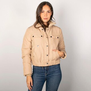 Foto 2 | Foto 2 | Chamarra Para Mujer Bomber Con Bolsillos Beige