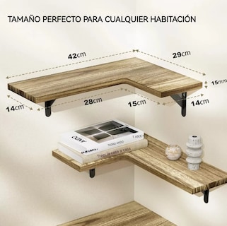 Foto 2 | Foto 2 | Repisa Esquinera Minimalista Flotante Moderna 3pcs