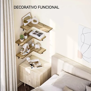 Foto 4 | Foto 4 | Repisa Esquinera Minimalista Flotante Moderna 3pcs