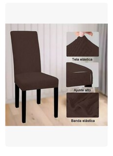 Foto 2 | Foto 2 | 6 Fundas De Sillas Elásticas Premium Protector De Sillas Color Chocolate