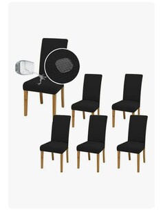 Foto 1 | Foto 1 | 6 Fundas De Sillas Elásticas Premium Protector De Sillas Color Negro