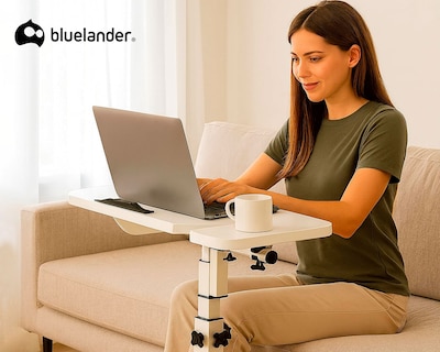 Foto 4 | Foto 4 | Mesa Para Laptop 60×40 Cm Con Altura Ajustable 60–95 Cm Escritorio Con Ruedas Con Bloqueo Ideal Para Cama Bluelander