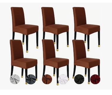 Foto 1 | Foto 1 | 6pcs Funda Elástica Protectora De Silla Comedor Color Marron
