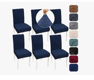 Foto 1 | Foto 1 | 6 Fundas Elástica Silla Comedor Color Azul Oscuro