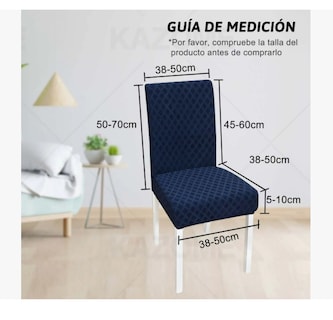 Foto 2 | Foto 2 | 6 Fundas Elástica Silla Comedor Color Azul Oscuro