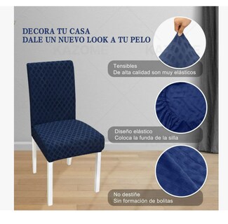 Foto 3 | Foto 3 | 6 Fundas Elástica Silla Comedor Color Azul Oscuro
