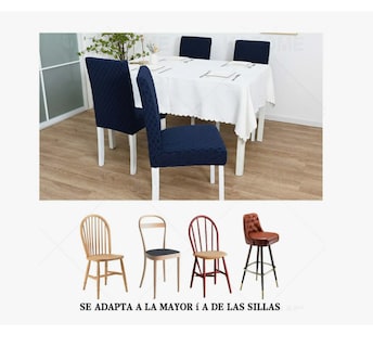 Foto 4 | Foto 4 | 6 Fundas Elástica Silla Comedor Color Azul Oscuro