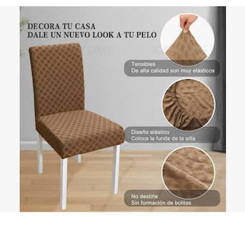 Foto 3 | Foto 3 | 6 Fundas Elástica Silla Comedor Color Marron