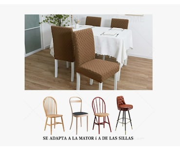 Foto 4 | Foto 4 | 6 Fundas Elástica Silla Comedor Color Marron