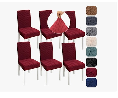 Foto 1 | Foto 1 | 6 Fundas Elástica Silla Comedor Color Rojo