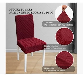 Foto 3 | Foto 3 | 6 Fundas Elástica Silla Comedor Color Rojo
