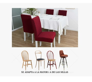Foto 4 | Foto 4 | 6 Fundas Elástica Silla Comedor Color Rojo