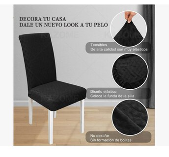 Foto 3 | Foto 3 | 6 Fundas Elástica Silla Comedor Color Negro