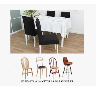 Foto 4 | Foto 4 | 6 Fundas Elástica Silla Comedor Color Negro