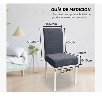 Foto 2 | Foto 2 | 6 Fundas Elástica Silla Comedor Color Gris Oscuro