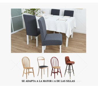 Foto 4 | Foto 4 | 6 Fundas Elástica Silla Comedor Color Gris Oscuro