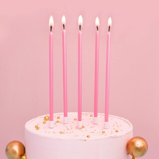 Foto 2 | Foto 2 | Velas Metálicas Largas Y Finas De Bella Meri Para Tartas Color Rosa 24 Unidades - Venta Internacional.