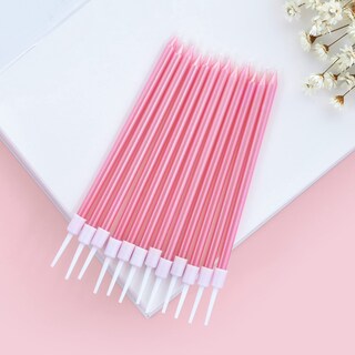 Foto 3 | Foto 3 | Velas Metálicas Largas Y Finas De Bella Meri Para Tartas Color Rosa 24 Unidades - Venta Internacional.