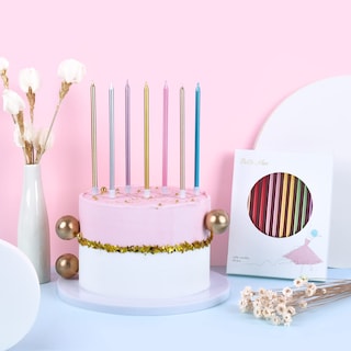 Foto 7 | Foto 7 | Velas Para Tartas Bella Meri Color Azul Largas Y Finas Metalizadas 24 Unidades - Venta Internacional.