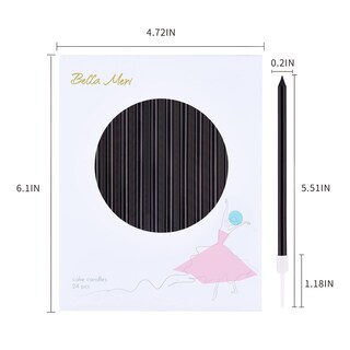 Foto 4 | Foto 4 | Velas Metálicas Largas Y Finas De Bella Meri Color Negro 24 Unidades - Venta Internacional.