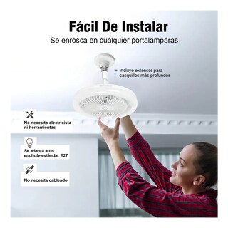 Foto 3 | Foto 3 | Lámpara Ventilador y 6 Pastillas de Aromaterapia Eo Safe Imports Esi-21842 Blanco