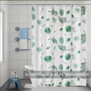 Foto 2 | Foto 2 | Cortina De Ducha Con Ganchos 180x180cm Impermeable