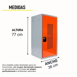 Foto 3 | Foto 3 | Locker Metálico Alvek 1 Puerta Naranja Candado Oficina Casa