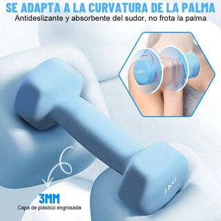 Foto 3 | Foto 3 | Mancuernas De 1 Kilos Rojo Ejercicio Pilates Yoga Gym