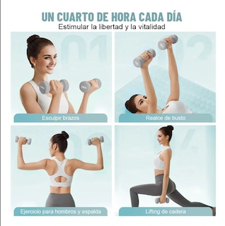 Foto 2 | Foto 2 | Par Mancuernas De 1 Kilos Ejercicio Pilates Yoga Gym