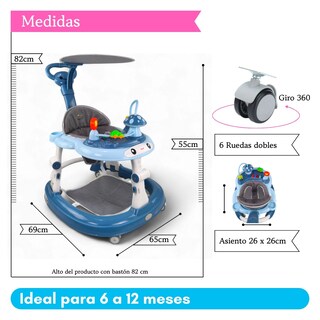 Foto 4 | Foto 4 | Andadera Plegable C/ Sombrilla Hongo Musical Mod. Bg1215